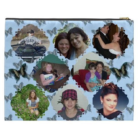 Blue Butterfly Cosmetic Bag (xxxl) 2 Sides By Kim Blair Back