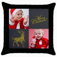 xmas - Throw Pillow Case (Black)