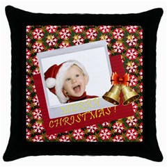 xmas - Throw Pillow Case (Black)