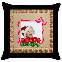 xmas - Throw Pillow Case (Black)