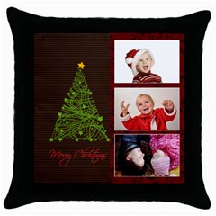 xmas - Throw Pillow Case (Black)