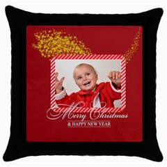 xmas - Throw Pillow Case (Black)