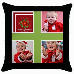 xmas - Throw Pillow Case (Black)