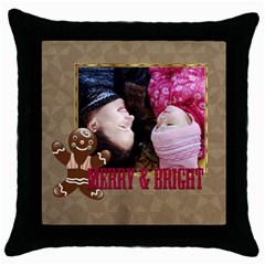 xmas - Throw Pillow Case (Black)