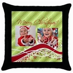 xmas - Throw Pillow Case (Black)