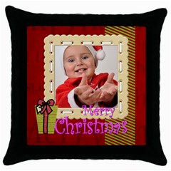 xmas - Throw Pillow Case (Black)