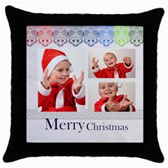 xmas - Throw Pillow Case (Black)