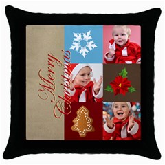 xmas - Throw Pillow Case (Black)