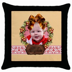 xmas - Throw Pillow Case (Black)