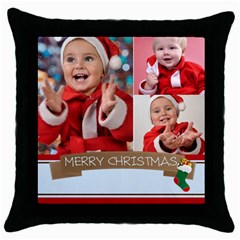 xmas - Throw Pillow Case (Black)