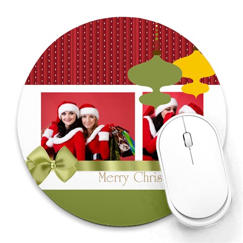 Xmas By Debe Lee 8 x8  Round Mousepad - 1