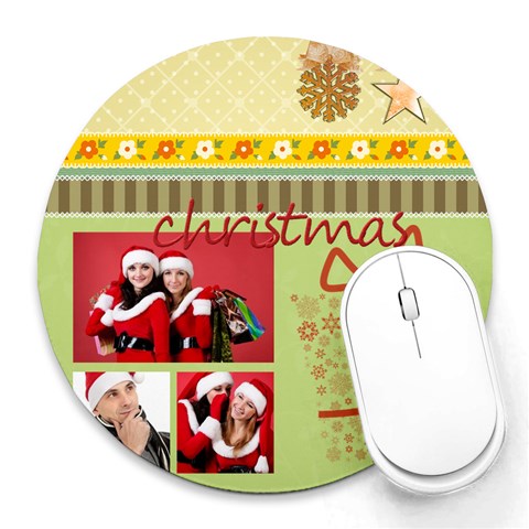 Xmas By Debe Lee 8 x8  Round Mousepad - 1