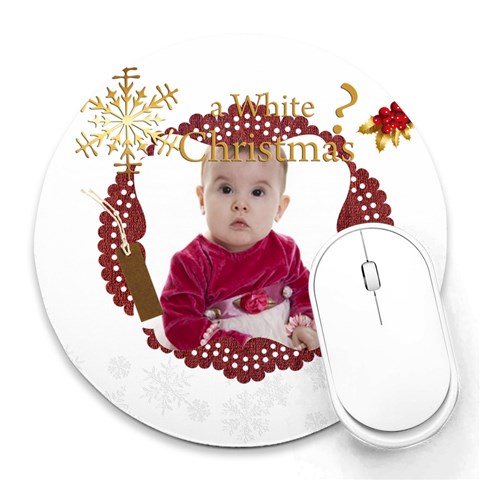 Xmas By Debe Lee 8 x8  Round Mousepad - 1