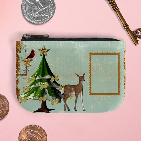 All Is Calm Deer Mini Coin Purse By Catvinnat Front