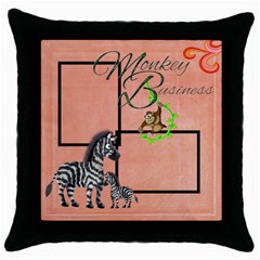 Elephants Throw Pillow - Throw Pillow Case (Black)