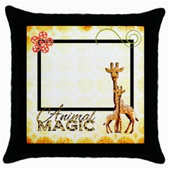 Animal Magic Throw Pillow - Throw Pillow Case (Black)