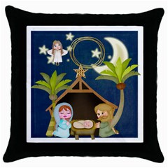 Nativity  Throw Pillow - Throw Pillow Case (Black)