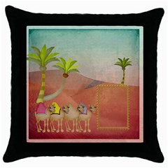 Camels Throw Pillow - Throw Pillow Case (Black)