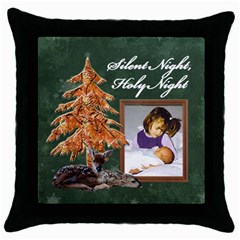 Silent Night Throw Pillow - Throw Pillow Case (Black)