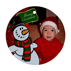 Snowman Round Christmas Ornament - Ornament (Round)