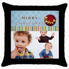 xmas (5 styles) - Throw Pillow Case (Black)