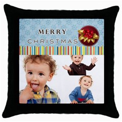 xmas - Throw Pillow Case (Black)