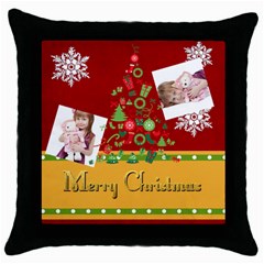 xmas - Throw Pillow Case (Black)