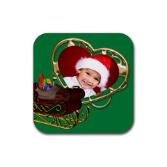 Christmas Sled Coaster - Rubber Coaster (Square)