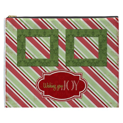 Merry Christmas Xl Cosmetic Case Joy By Jen Front