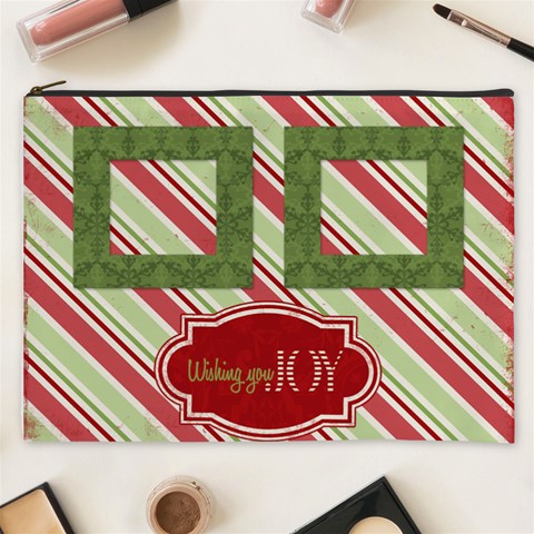 Merry Christmas Xl Cosmetic Case Joy By Jen Front