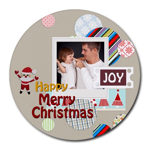 Xmas By Jo Jo 8 x8  Round Mousepad - 1