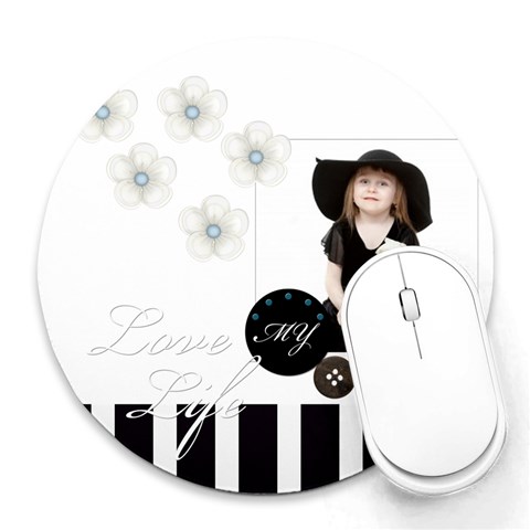 Love By Jo Jo 8 x8  Round Mousepad - 1