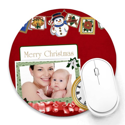 Xmas By Jo Jo 8 x8  Round Mousepad - 1