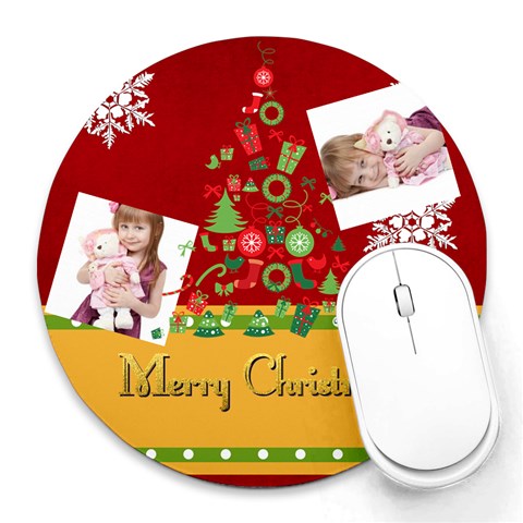 Xmas By Jo Jo 8 x8  Round Mousepad - 1