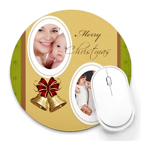 Xmas By Jo Jo 8 x8  Round Mousepad - 1