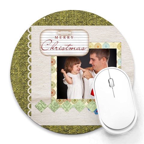 Xmas By Jo Jo 8 x8  Round Mousepad - 1