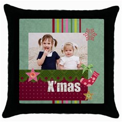 xmas - Throw Pillow Case (Black)