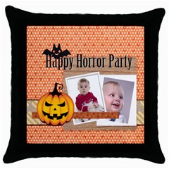 halloween - Throw Pillow Case (Black) halloween - Throw Pillow Case (Black)