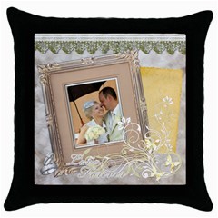 wedding - Throw Pillow Case (Black)