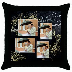 wedding - Throw Pillow Case (Black)