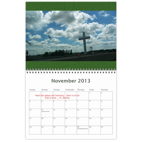 Carter Calendar By Carrie L  Thomas Nov 2013