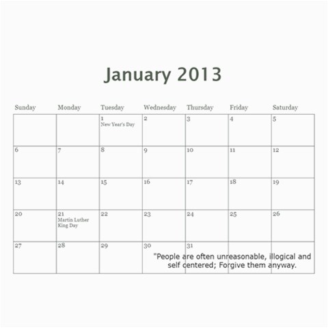 Carter Calendar By Carrie L  Thomas Feb 2013