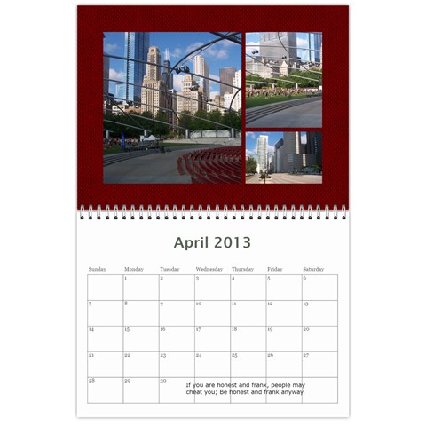 Carter Calendar By Carrie L  Thomas Apr 2013