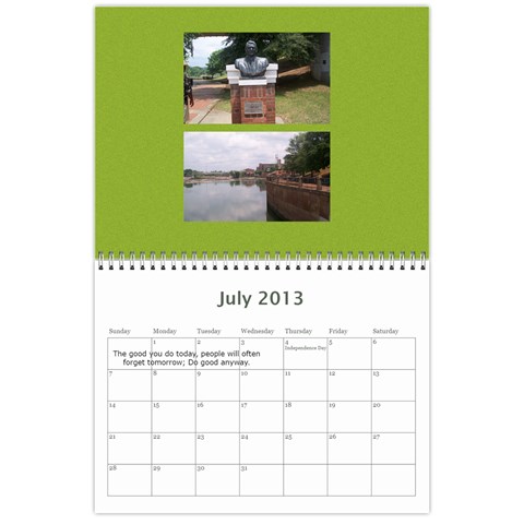 Carter Calendar By Carrie L  Thomas Jul 2013