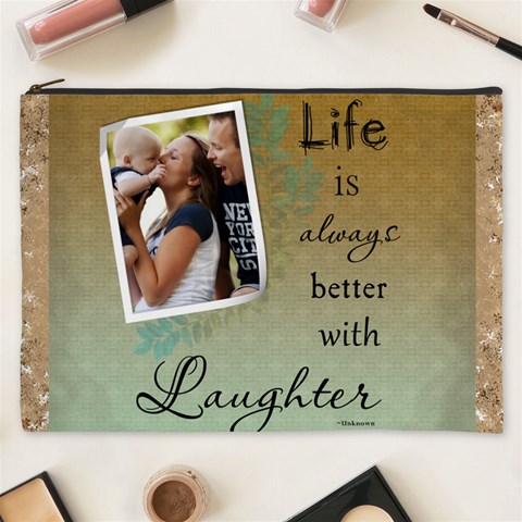 Laughter Xxxl Cosmetic Bag By Lil Front