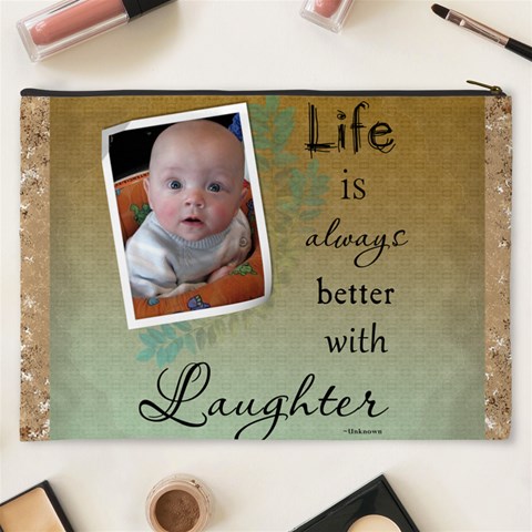 Laughter Xxxl Cosmetic Bag By Lil Back
