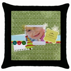 xmas - Throw Pillow Case (Black)