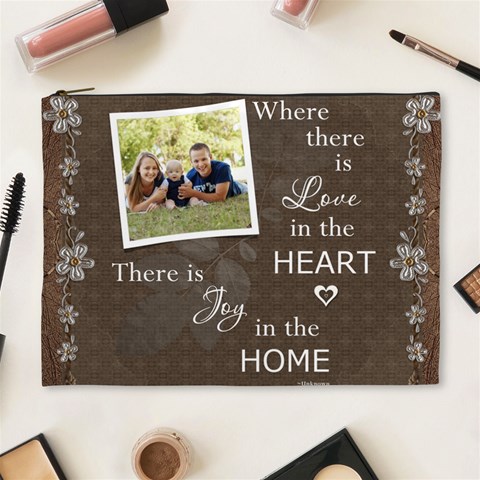 Love In The Heart Xl Cosmetic Bag By Lil Front