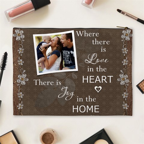 Love In The Heart Xl Cosmetic Bag By Lil Back