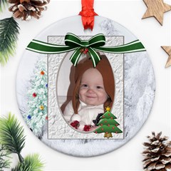 Christmas Tree Round Ornament (2 Sides) - Round Ornament (Two Sides)